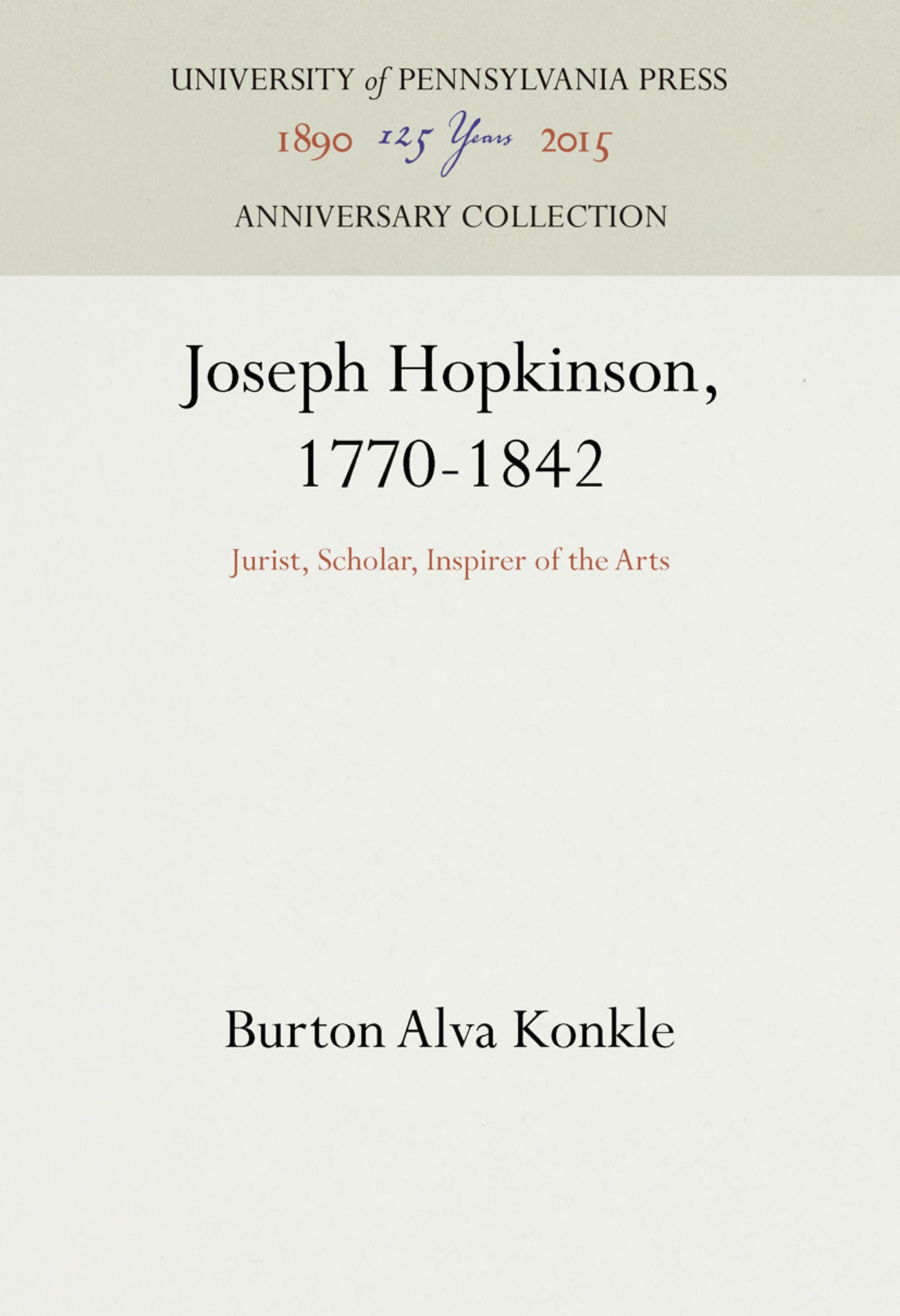 Cover image for Joseph Hopkinson, 1770-1842 ISBN 9781512822298